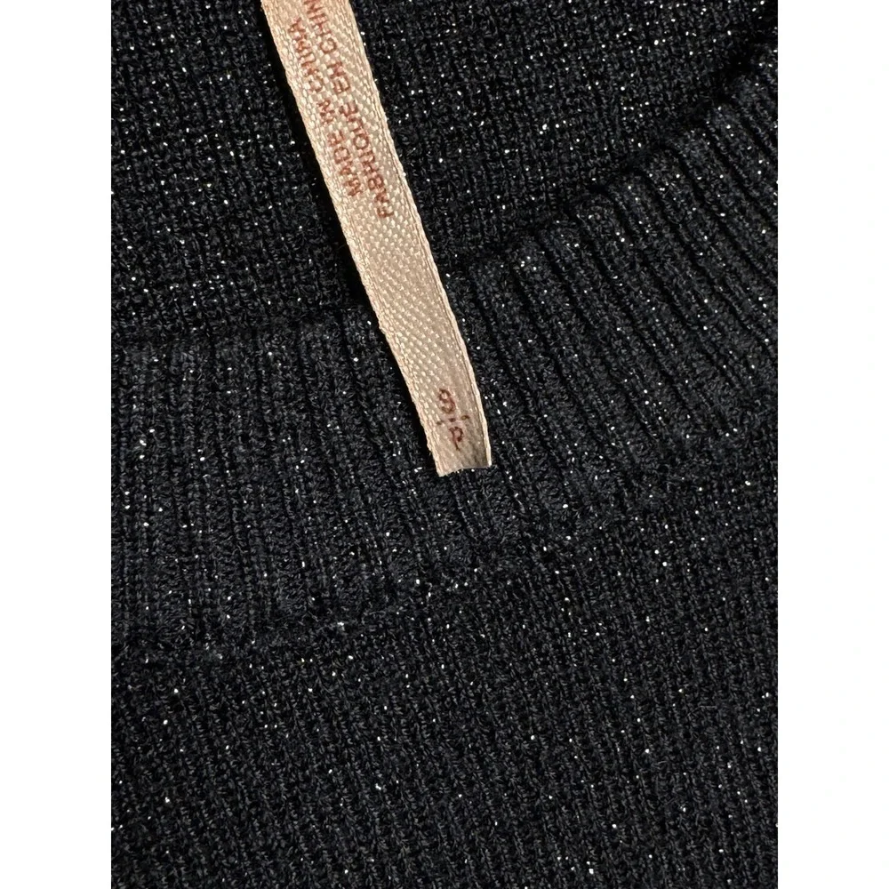 Free People Women's Small Sweater Cropped Teal Sparkle‎ Holidays & Party